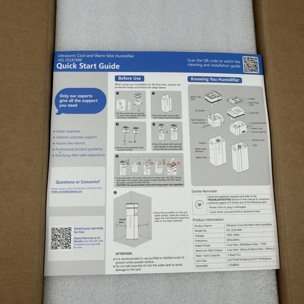 Zeova 13L/3.4Gal Humidifiers for Bedroom Ultrasonic Warm‎ & Cool Mist Humidifier